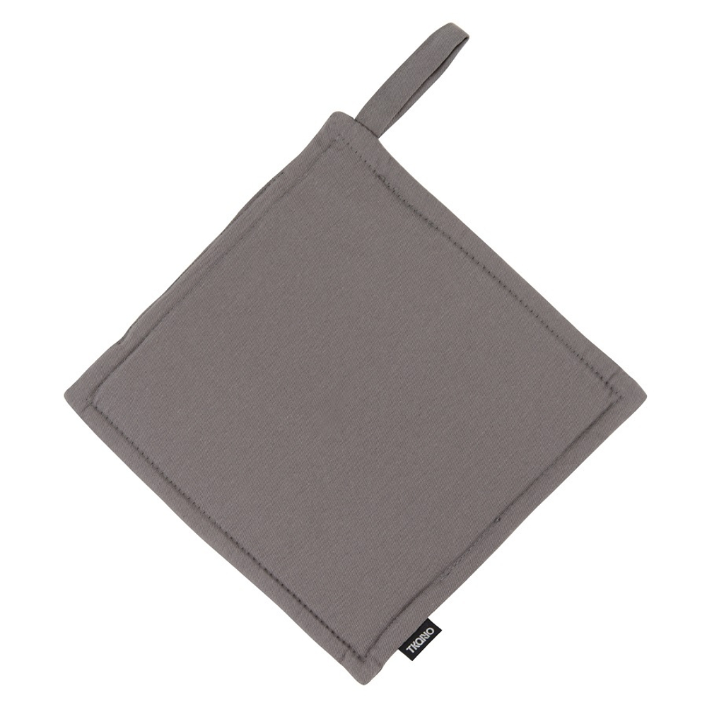 Прихватка из хлопка серого цвета из коллекции essential, 22х22 см