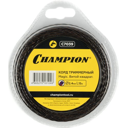 Леска CHAMPION Magic 2,4*15 м (витой квадрат)   C7039