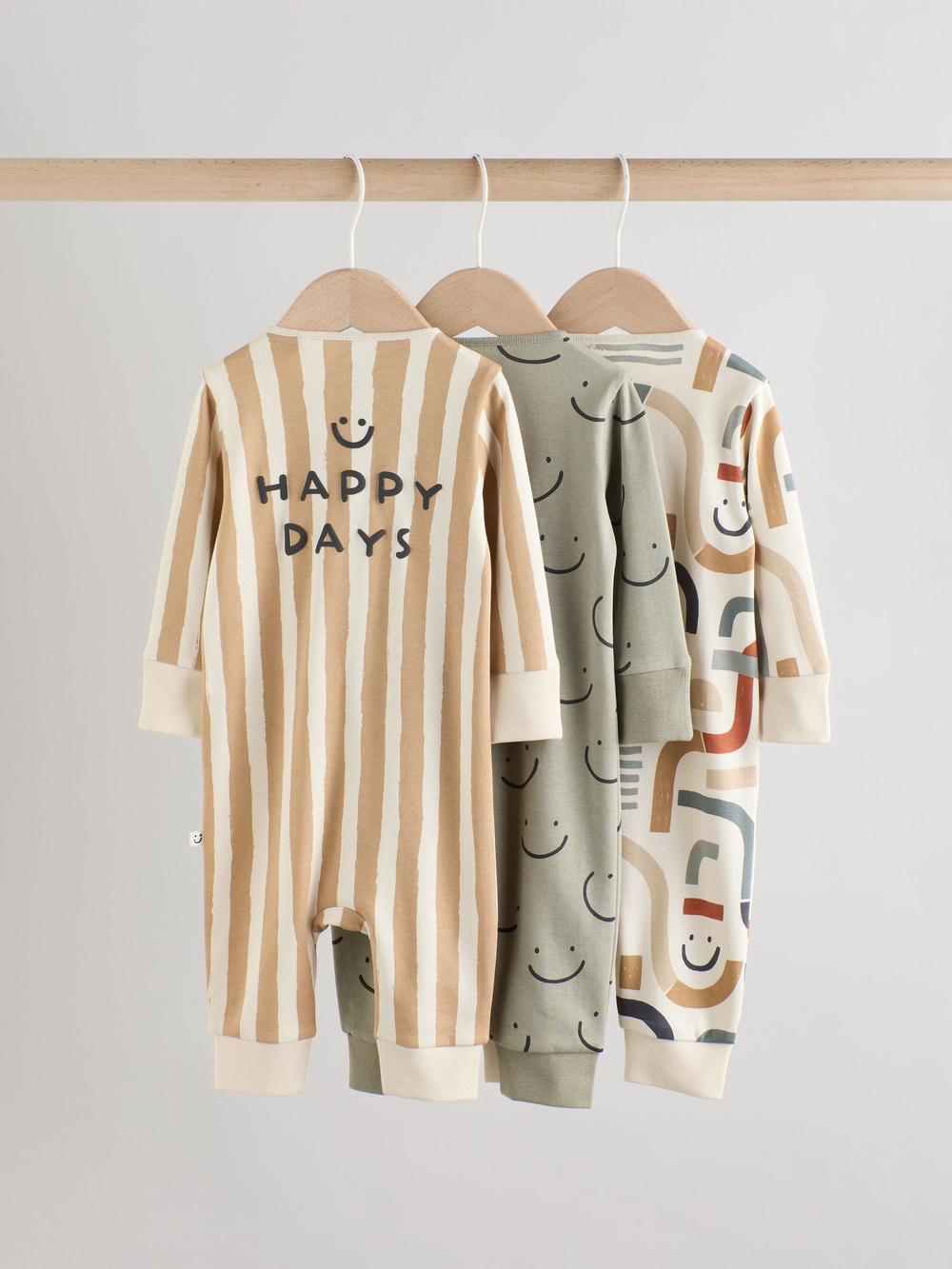 Комбинезон / Cлип для малышей Next AW3-066, 3 шт., Оливковый, Бежевый