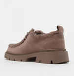 Замшевые полуботинки INUIKII Mocabee curly taupe на меху