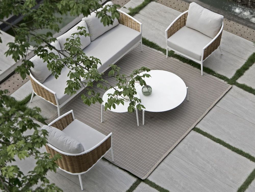 "Тоскана" лаунж-зона из искусственного ротанга, цвет соломенный