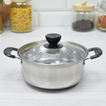 Кастрюля 1,25л нерж со стеклянной крышкой "Promo"