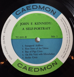 Винтажная виниловая пластинка LP John F. Kennedy A Self Portrait Речи Джона Ф. Кеннеди (USA 1964)