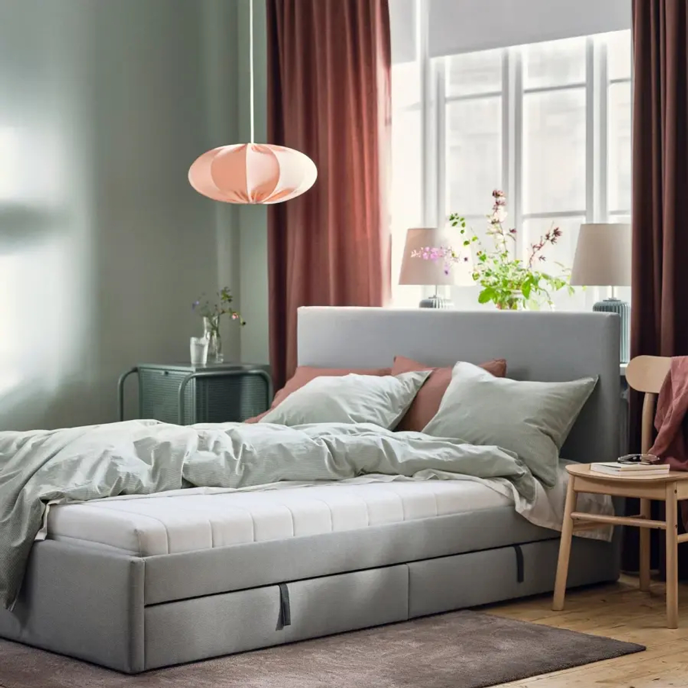 Матрас для односпальной кровати - AFJALL  IKEA/ АФЬЕЛЛЬ ИКЕА, 90x200 см, белый