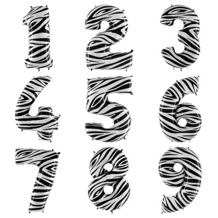 Цифры 102 см "Принт Зебра"