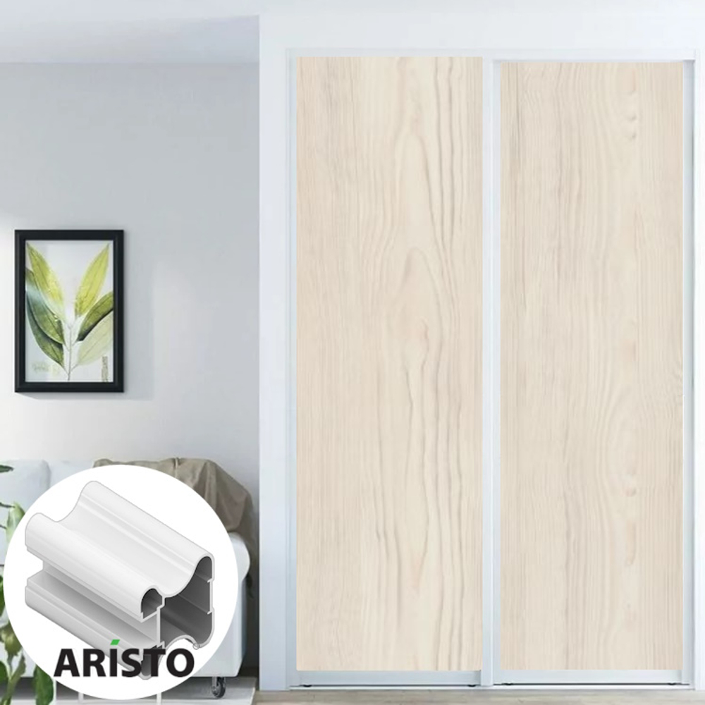 Дверь-купе ARISTO Н, ЛДСП LAMARTY, профиль белый глянец (17 цветов)