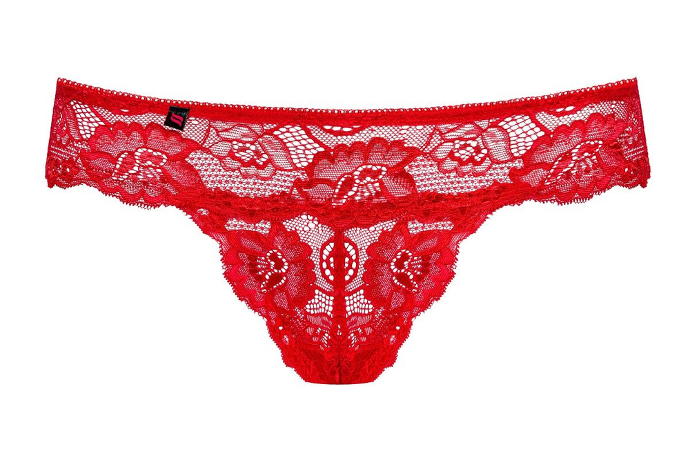 Красные кружевные трусики Secred с цветочным узором (Размер: L-XL) (Цвет: красный)