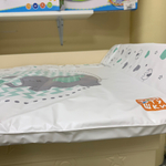 Пеленальный матрасик №1 Топотушки "Слоники" бирюза. (92*73 см.)