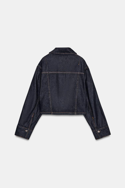 ZARA УКОРОЧЕННАЯ ДЖИНСОВАЯ РУБАШКА Z1975, СИНИЙ