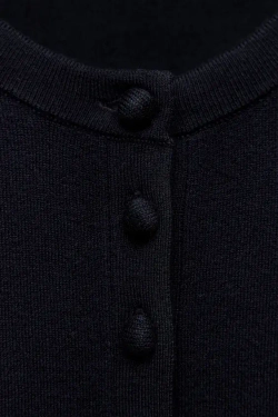 ZARA ОДНОТОННЫЙ КАРДИГАН С РУКАВАМИ 3/4, МОРСКОЙ СИНИЙ