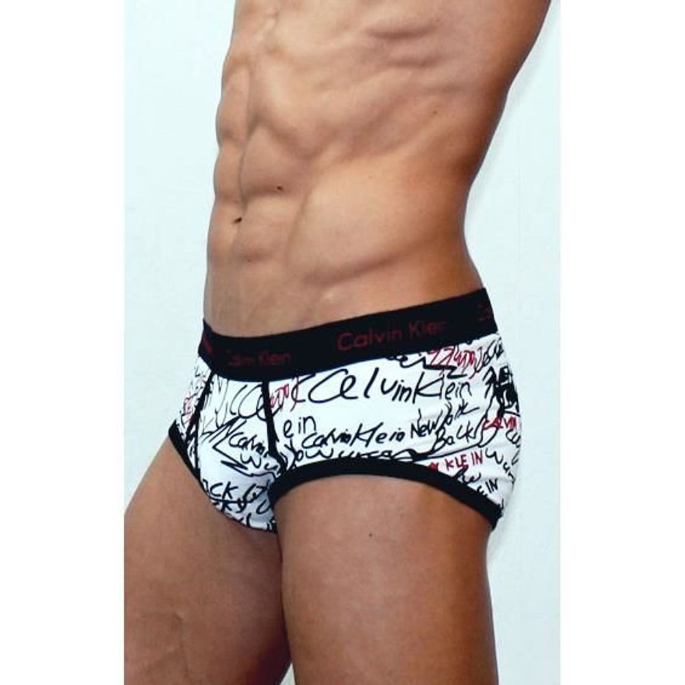 Мужские трусы брифы Calvin Klein 365 Black Signature Print