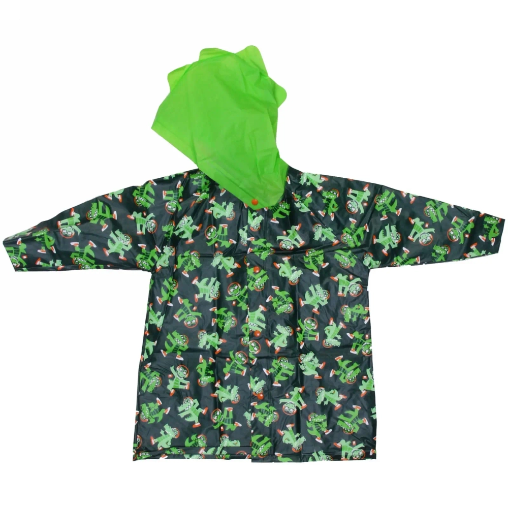 Дождевик-плащ детский «Волшебные звери-Заводной крокодил» с капюшоном, на кнопках, размер S(56*40см) ДоброСад