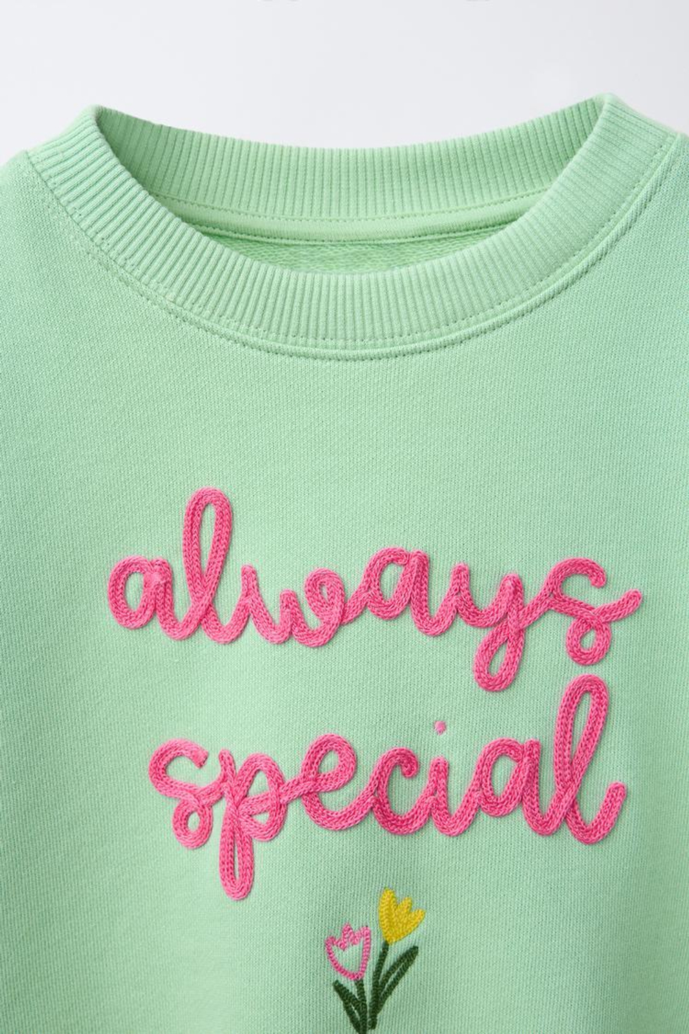 ZARA ТОЛСТОВКА С ВЫШИВКОЙ СО ШНУРКОМ И НАДПИСЬЮ, ЗЕЛЕНОВАТО-СИНИЙ