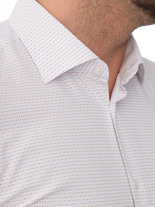 Сорочка мужская VESTER короткий рукав, мелкий коричневый рисунок 52814 28