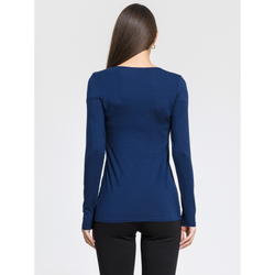Женский лонгслив с сетчатой вставкой темно-синий OROBLU Perfect Line VOBT01595