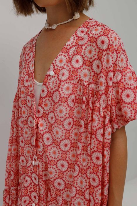 ПЛАТЬЕ ПЬЕРИ РОЗОВЫЙ ПРИНТ (розовый onesize)