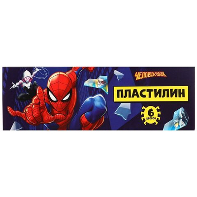 Пластилин 6 цветов 90 г Человек-паук