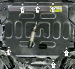 Защита стальная 2 мм двигателя и кпп для DFSK 500 Motodor.78608