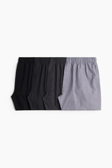 H&M Набор трусов-боксеров ( 4 шт.), черный/серый