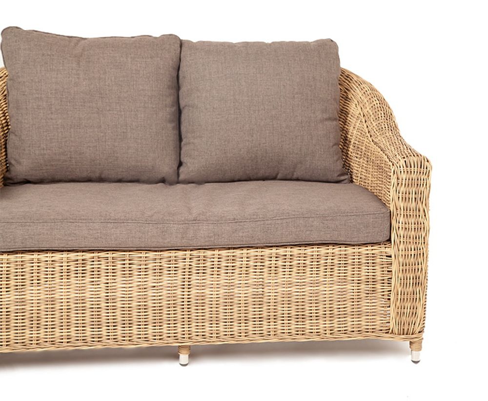 "Кон Панна" диван из искусственного ротанга двухместный, цвет соломенный