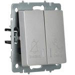 BRITE Выключатель 2-клавишный с индикацией для отелей 10А ВС10-2-9-БрС сталь IEK