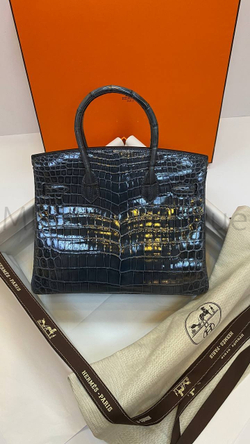 Сумка Hermes Birkin 30 из кожи крокодила "Ручная работа"