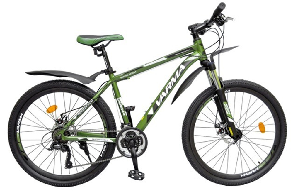 Велосипед 26" VARMA DRACON H65DAS р.17 зеленый 21ск.ал.