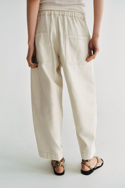 ZARA БРЮКИ BARREL — ZW COLLECTION, ЭКРЮ