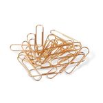 Скрепки канцелярские 28мм, 100шт, золотистые, Brauberg, картон. упак.