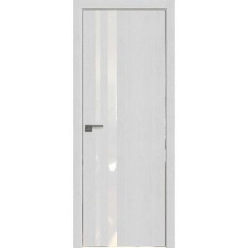 Межкомнатная дверь экошпон Profil Doors 16ZN монблан кромка ABS без врезки с белым стеклом