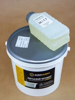 Жидкий акрил для ванн 1.7 м, (3.6 кг). Литьевой мрамор, жидкий мрамор. Краска эмаль для ванн