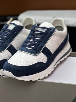 Мужские кроссовки Brunello Cucinelli Panelled бело-синие