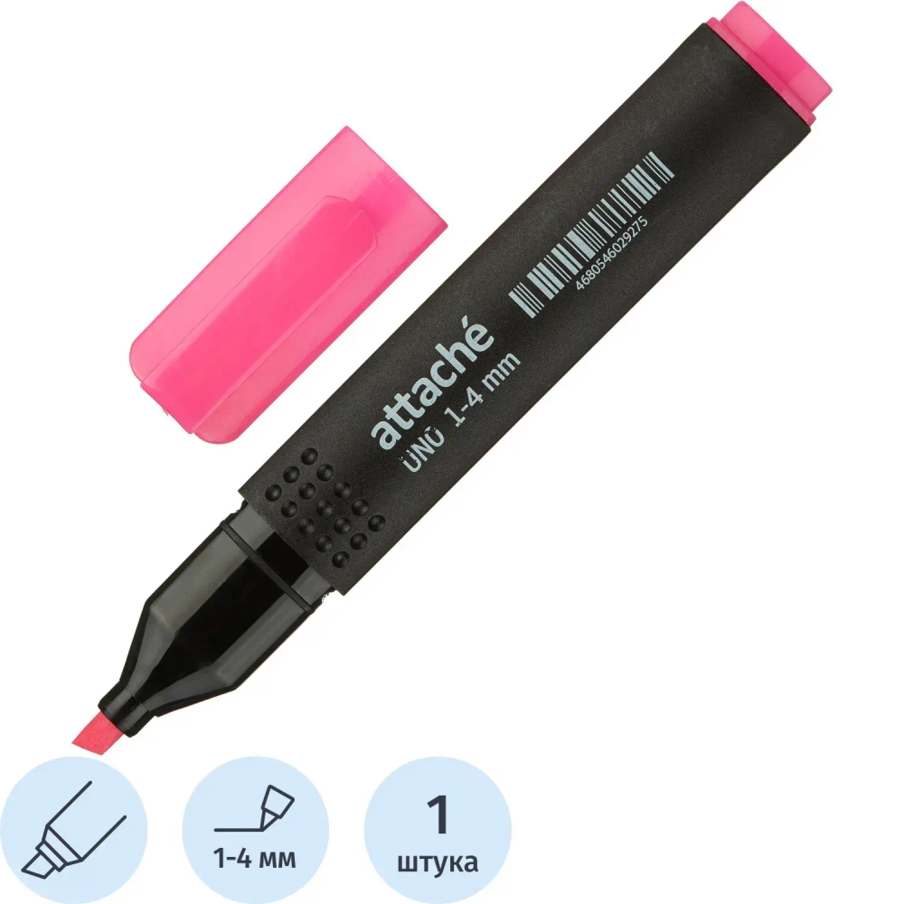 Маркер текстовыделитель Attache Economy Uno 1-4мм розовый