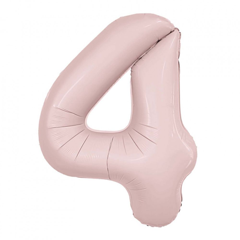 Agura Шар 40'' / 102 см "Цифра 4" Slim Пыльная роза (БГ-60) 