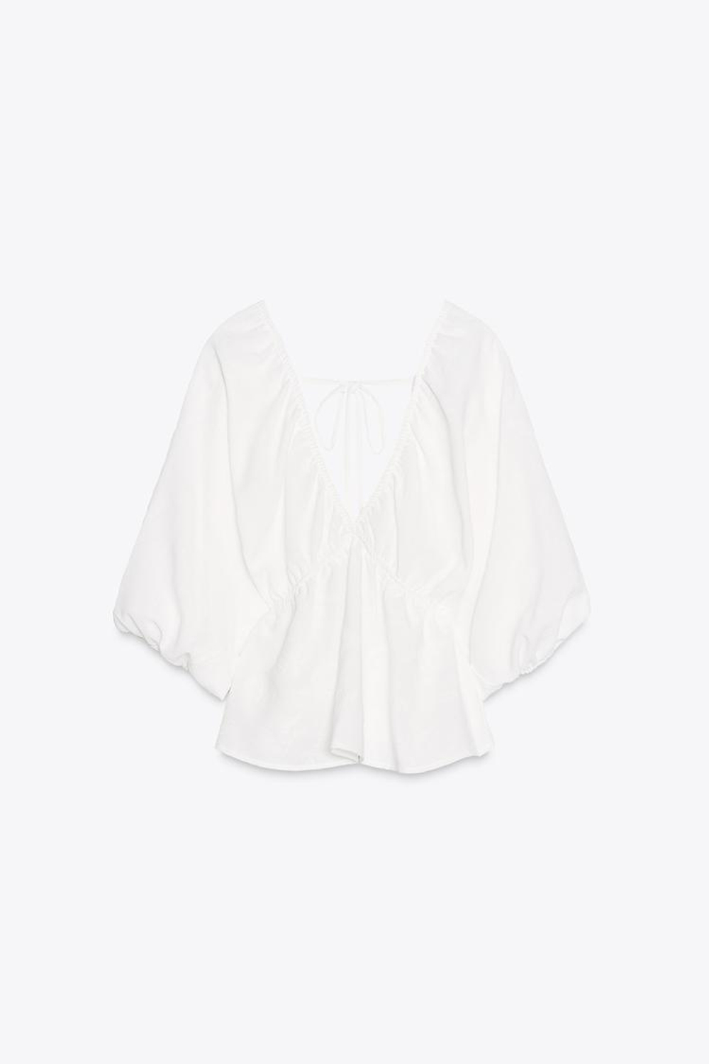 ZARA ЖАККАРДОВЫЙ ТОП, БЕЛЫЙ