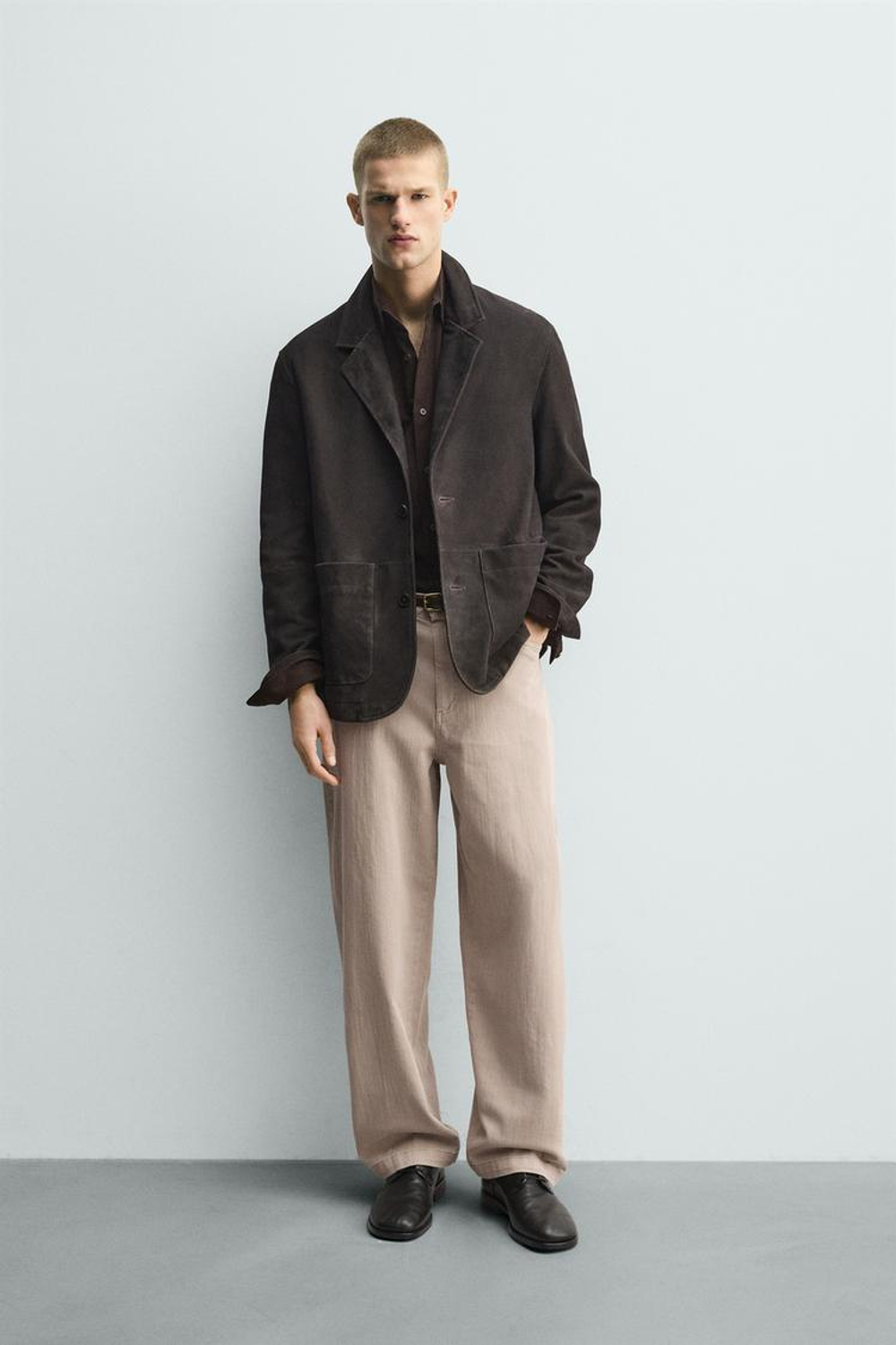 ZARA БРЮКИ RELAXED FIT, ЦВЕТ РОЗОВОГО ДЕРЕВА