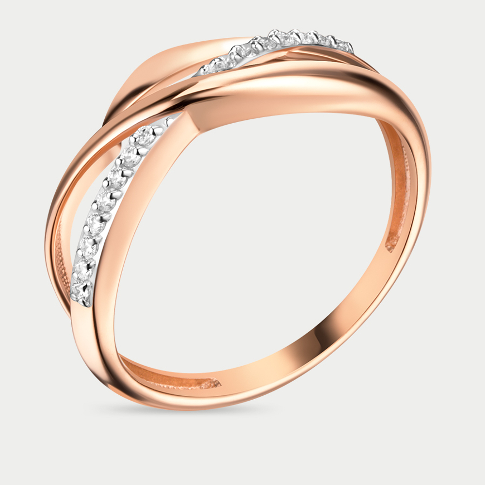 Кольцо для женщин из розового золота 585 пробы с фианитами (арт. 022521-1102)