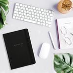 Блокнот с резинкой в клетку 96 л., А5 145х203 мм, твердая обложка, BRAUBERG, "Minimal", 115532