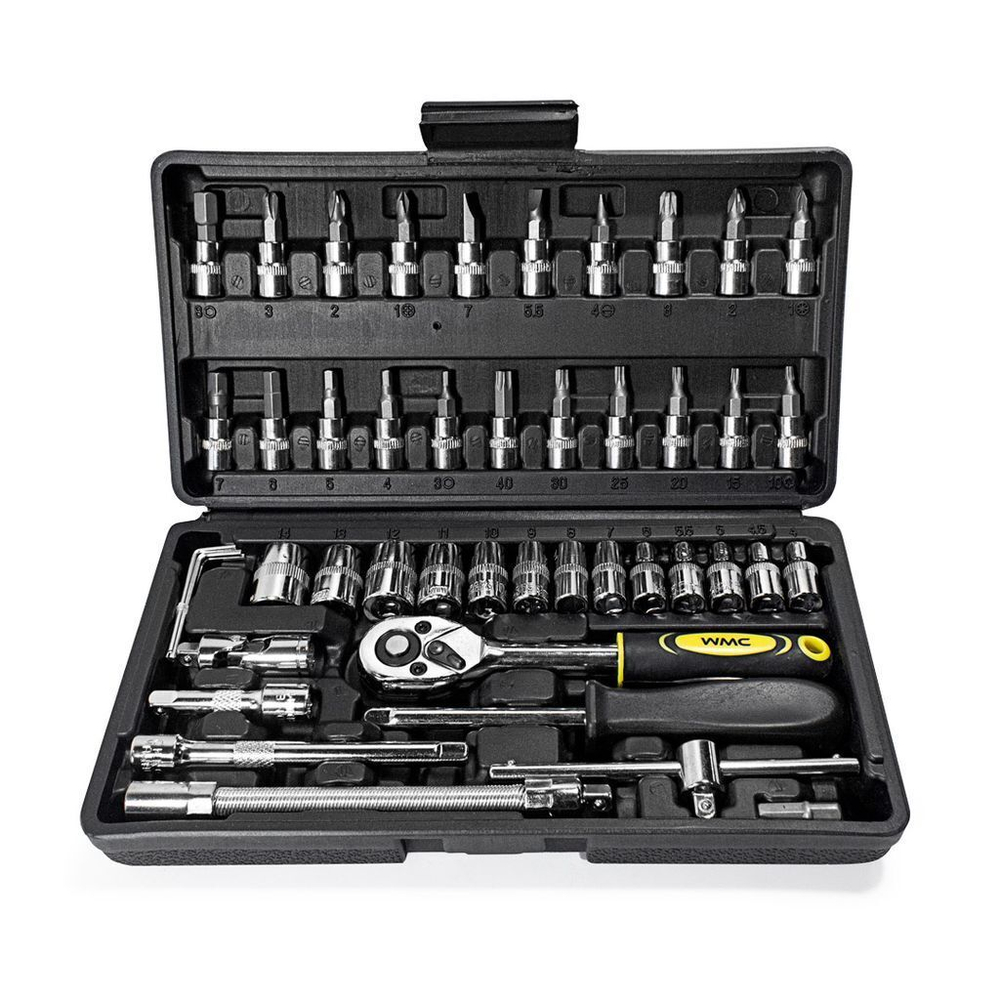 Набор инструментов 46пр. 1/4''(6гр.) (4-14мм) WMC TOOLS WMC-2462-5(New)