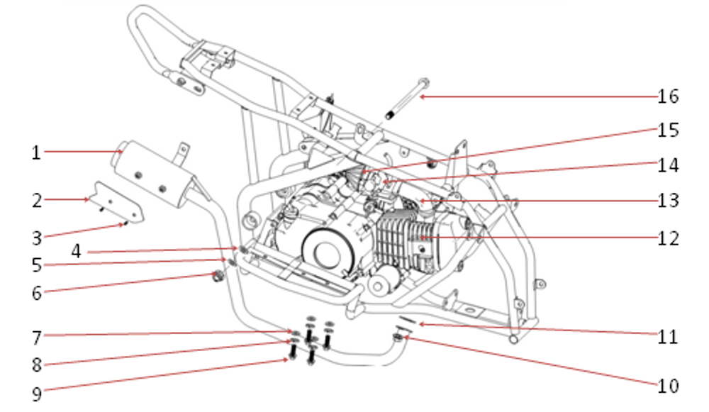 Запчасти G к квадроциклу Motax Gekkon 110