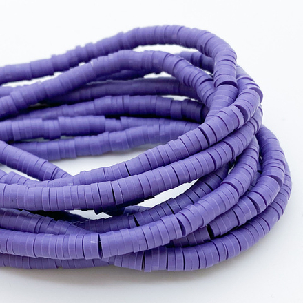 Бусина-диск, цвет фиолетовый, размер 4 мм, цена за нить 40 см