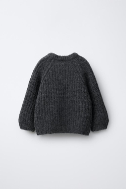 ZARA СВИТЕР КРУПНОЙ ВЯЗКИ, АНТРАЦИТОВО-СЕРЫЙ