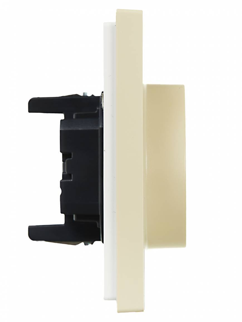 FORTE&PIANO Розетка 2-местная с заземлением с защитными шторками безвинтовое крепление 16А FP423 ваниль IEK