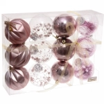 Набор шаров 8 см «Волшебство» (в наборе 12 шт), Розовое золото