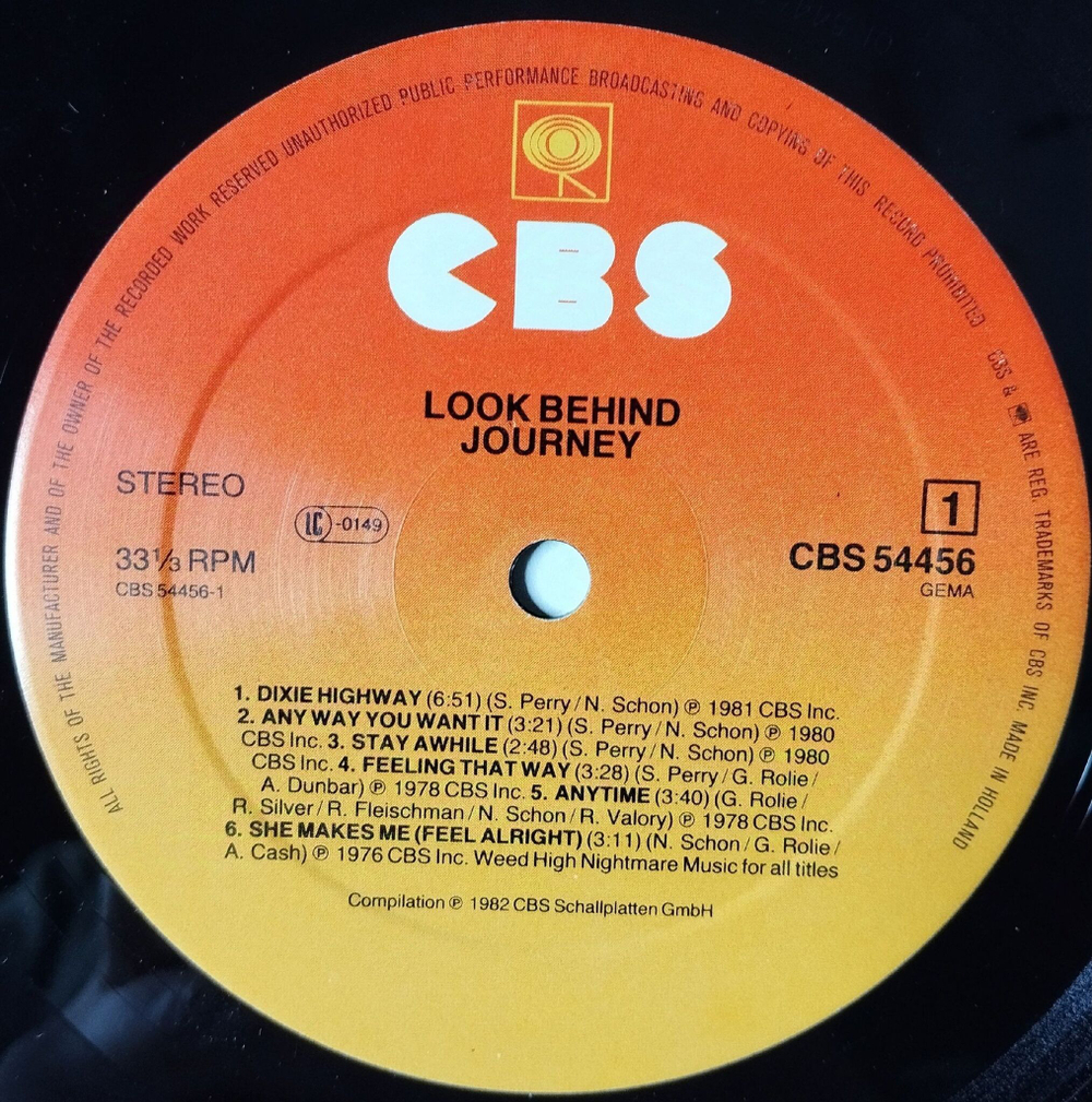 Винтажная виниловая пластинка LP The Best Of Journey Look Behind (Holland 1982)