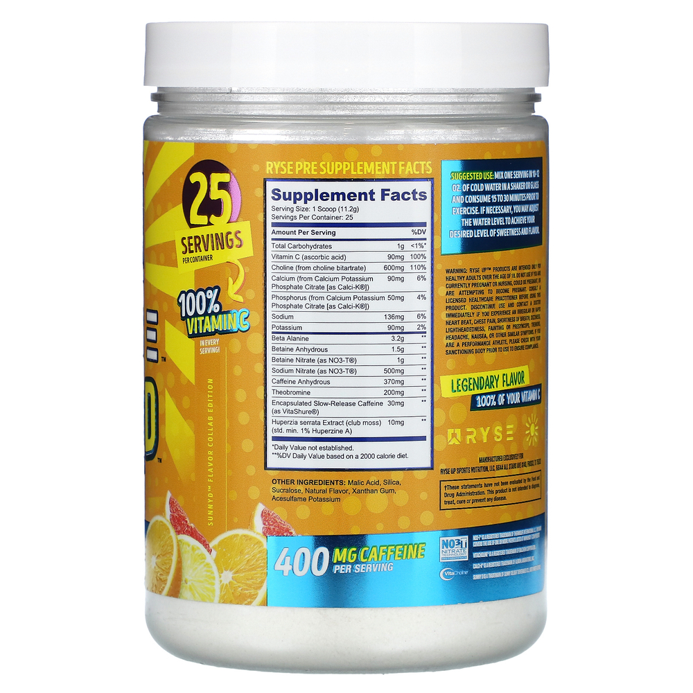 RYSE, Pre-Workout, Sunny D, оригинальный вкус, 280 г (9,9 унции)