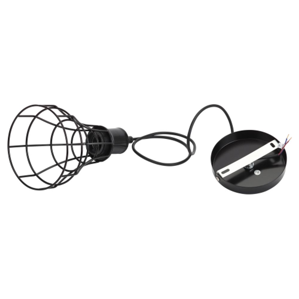 Светильник подвесной ЭРА PL10 BK под лампу E27 высота плафона 200мм подвеса 800мм черный