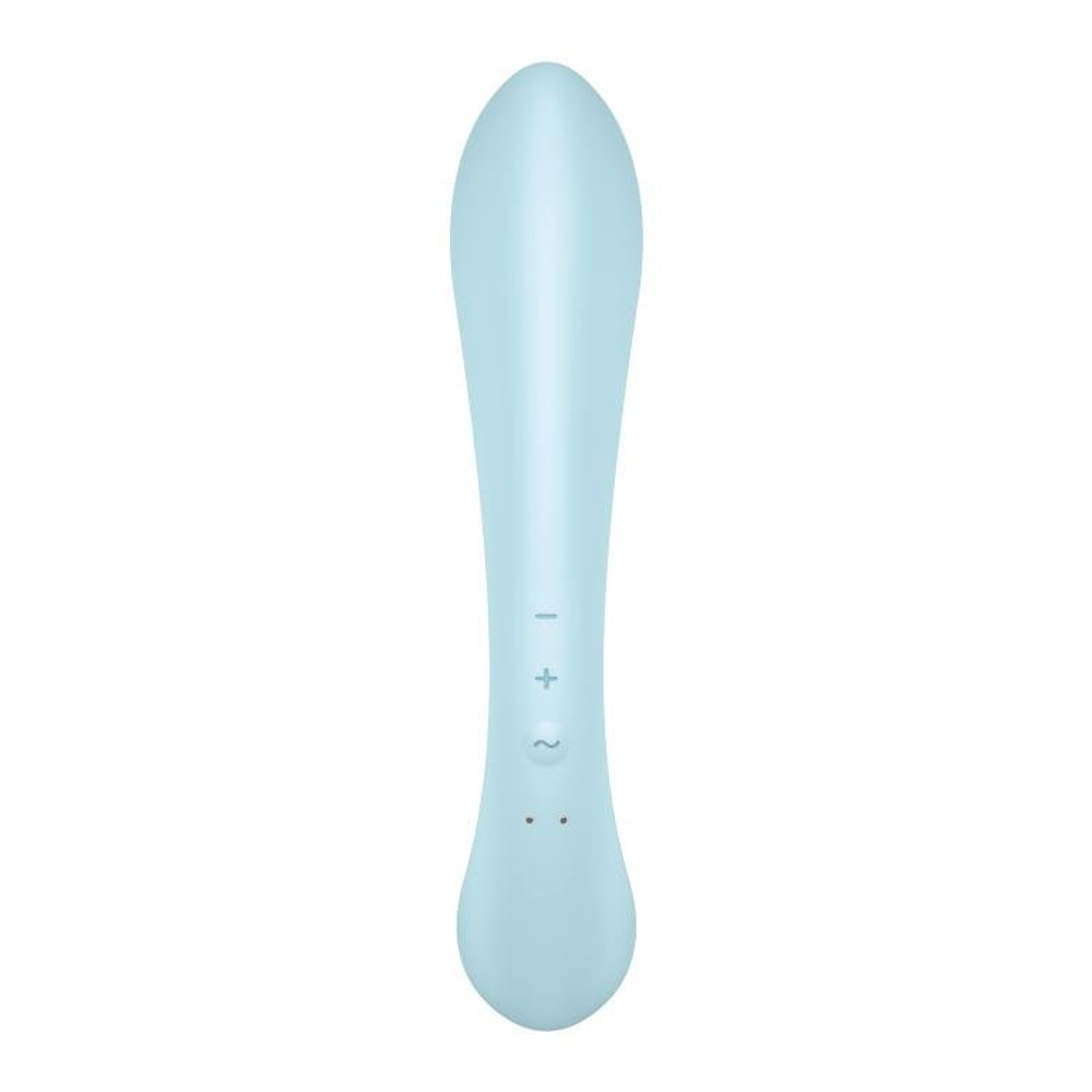Гибкий вибратор-кролик 2 в 1 Satisfyer Triple Oh, голубой