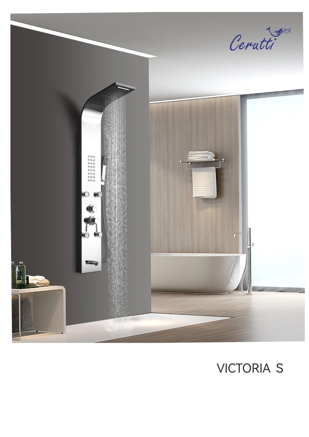 Панель VICTORIA S душевая из нержавеющей стали с форсунками Ceruttispa CT9976, цвет серебро