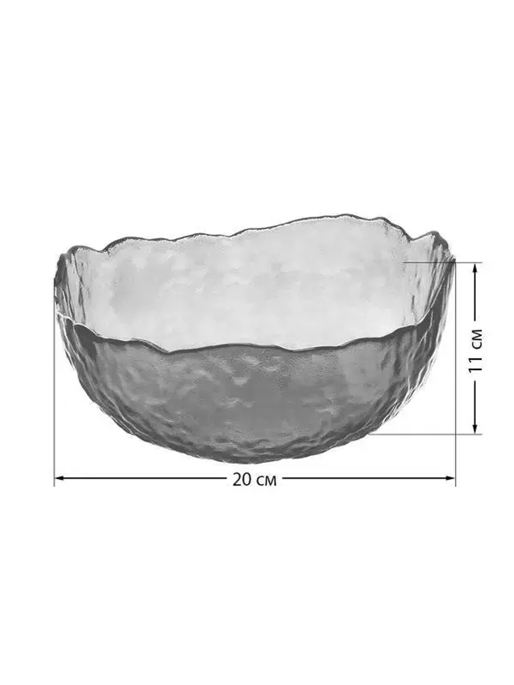 Салатник (большой) LUCKY 20x11; 1200мл, прозрачный с золотой каймой